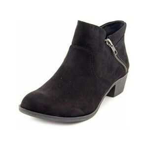 AMERICAN RAG Womens Black Bootie Shoe Abby Size 6.5 Biker Goth Baddie Faux Suede